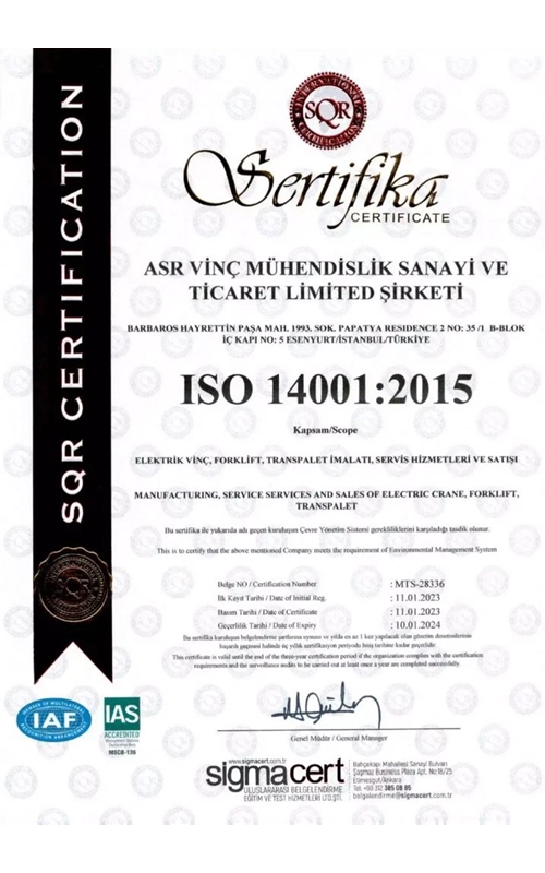 ISO 14001 Sertifika