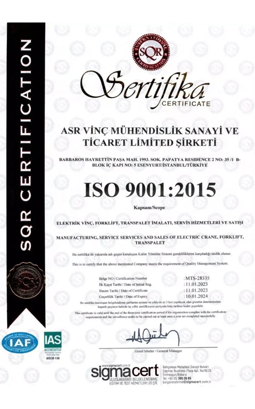 ISO 9001 Sertifika