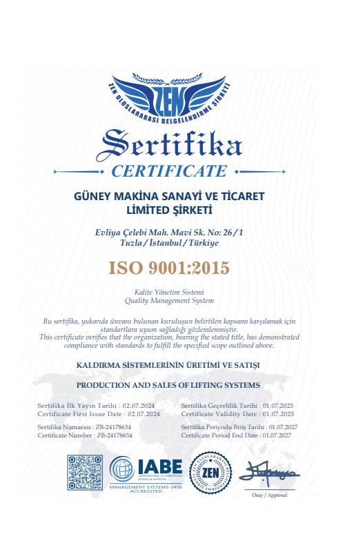 TS EN ISO 9001:2015 Yönetim Sistemi Sertifikası